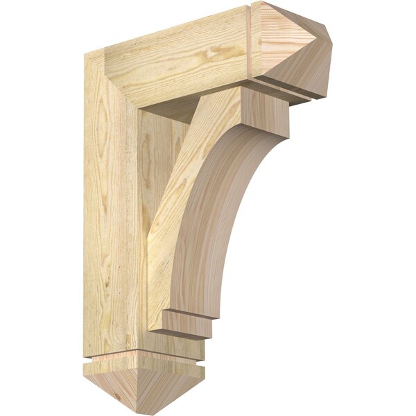 Ekena Millwork Imperial Arts and Crafts Rough Sawn Bracket w/ Offset Brace, Douglas Fir, 8"W x 22"D x 30"H BKT0806X22X30IMP03RDF - main